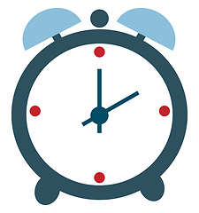 Image showing A blue table clock with two push buttons on the top vector color
