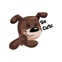 Image showing Brown dog with a smile saying So cute vector illustration on a w