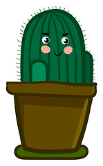 Image showing A smiling cactus plant emoji appears from a beautiful flower pot