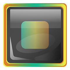 Image showing Stop grey vector icon illustration with colorful details on whit