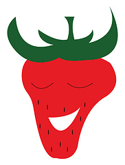 Image showing Funny face of strawberry vector or color illustration