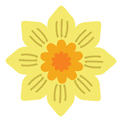 Image showing Yellow flower vector illustration on white background 