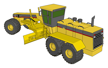 Image showing Yellow industrial grader vector illustration on white background