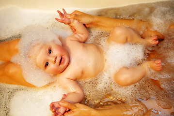 Image showing Baby in bath