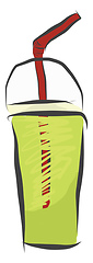 Image showing A glass of fresh green juice vector or color illustration