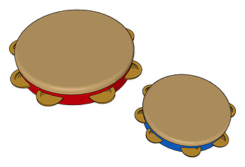 Image showing The tambourine playing method vector or color illustration