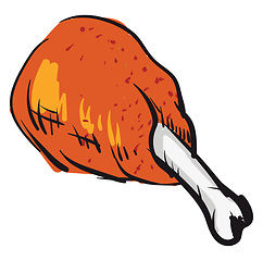 Image showing Crispy fried chicken leg vector illustration on white background