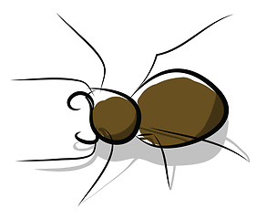 Image showing Clipart of a common small insect called spider climbing a wall v