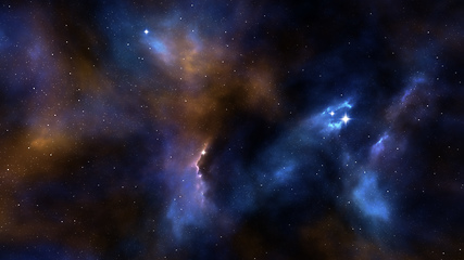 Image showing night sky with stars and nebula 