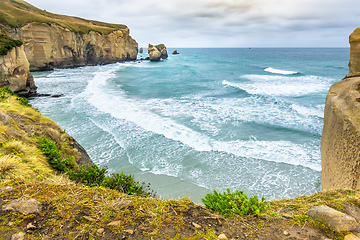 Image showing Tunnel Beach New Zealand