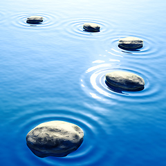 Image showing pebble stones in water with ripples background