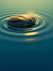 Image showing pebble stone in water with ripples background