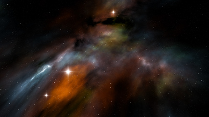 Image showing night sky with stars and nebula 