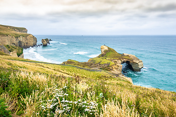 Image showing Tunnel Beach New Zealand