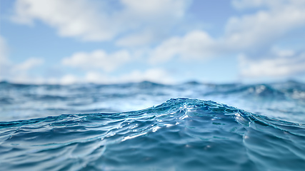 Image showing blue ocean wave background