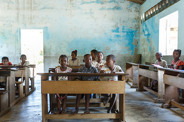 Image showing Malagasy school children in classroom, Madagascar