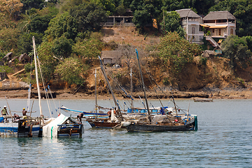 Image showing fishing sail boats in port of Nosy Be, Madagascar