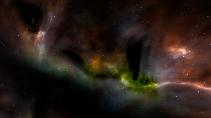 Image showing night sky with stars and nebula 