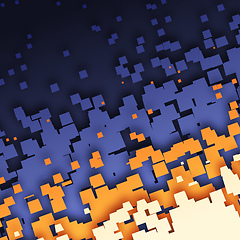 Image showing abstract blue orange tiles background