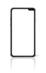 Image showing All-screen blank smartphone mockup isolated on white. 3D render