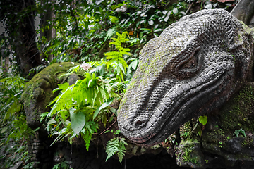 Image showing Lizard statue in the Monkey Forest, Ubud, Bali, Indonesia