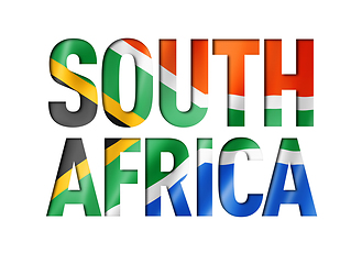 Image showing south africa flag text font