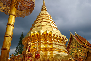 Image showing Wat Doi Suthep golden stupa, Chiang Mai, Thailand