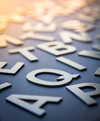 Image showing Mixed letters pile closeup photo