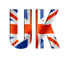 Image showing UK flag text font