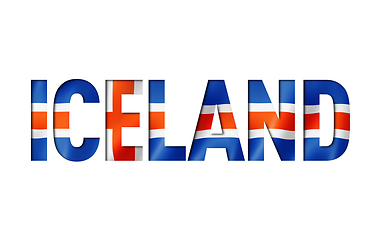 Image showing iceland flag text font