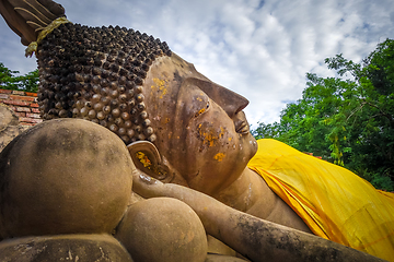 Image showing Reclining Buddha, Wat Phutthaisawan temple, Ayutthaya, Thailand