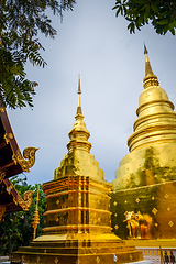 Image showing Wat Phra Singh golden stupa, Chiang Mai, Thailand