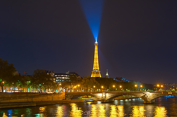 Image showing Eiffel Tower Siene Paris night