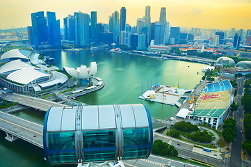 Image showing Singapore Flyer, Downtown Core skyline