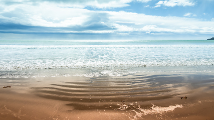 Image showing the beach of Moeraki New Zealand