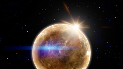 Image showing sand planet in space with stars