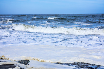 Image showing stormy ocean scenery background