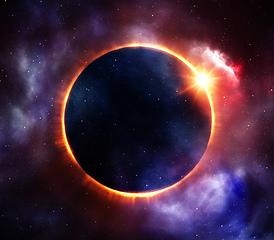 Image showing total sun eclipse with stars