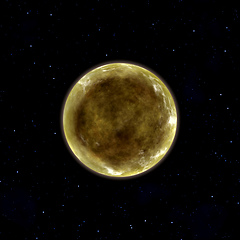 Image showing yellow planet in space with stars
