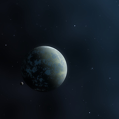 Image showing blue planet in space with stars