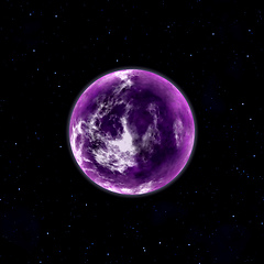 Image showing purple planet in space with stars