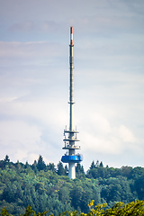 Image showing radio broadcast tower in the black forest area Kaiserstuhl Germa