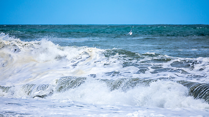 Image showing stormy ocean scenery background