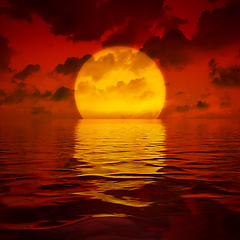 Image showing big sooting sunset wallpaper 