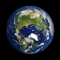 Image showing Earth North Pole done with NASA textures