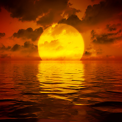 Image showing big sooting sunset wallpaper 