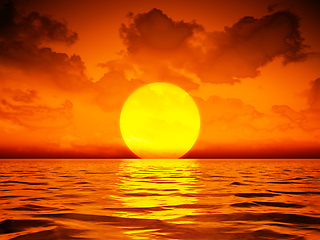 Image showing big sooting sunset wallpaper 