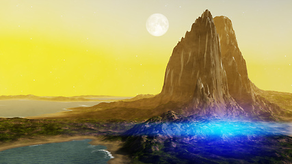 Image showing fantasy landscape scenery at dawn