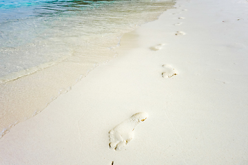 Image showing footprints on a tropical beach