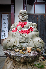 Image showing Jizo statue in Arashiyama temple, Kyoto, Japan